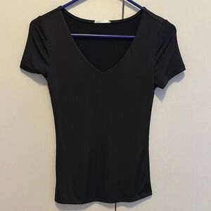 Classic Black V-Neck Women's Top